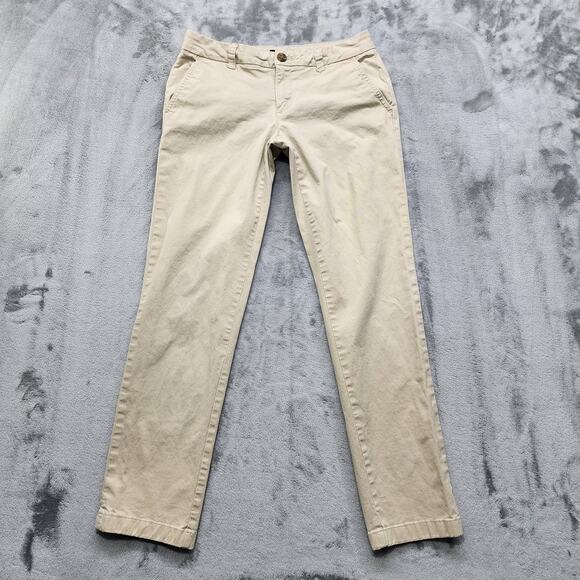 Tommy Hilfiger Pants Womens 6 Tan Khaki Low Rise Slim Straight Stretch Cotton - Picture 1 of 13